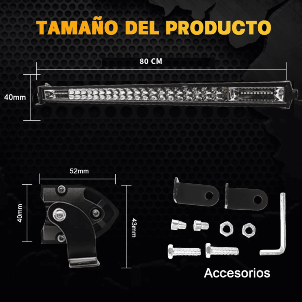 Barra Faro Led 100 Hiper Leds Auto Camioneta Jeep 81cm Largo - Image 2