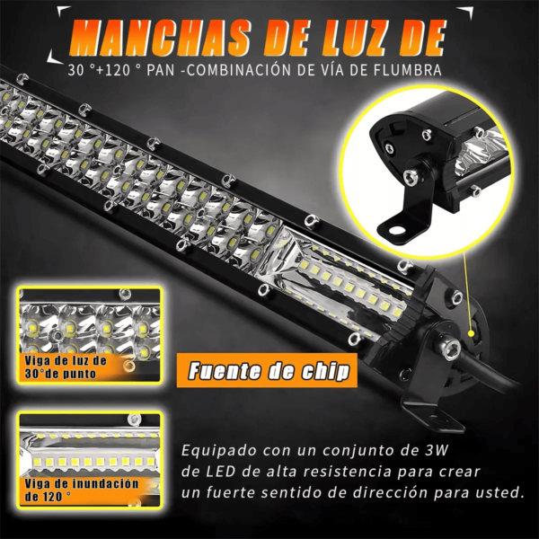 Barra Faro Led 100 Hiper Leds Auto Camioneta Jeep 81cm Largo - Image 4