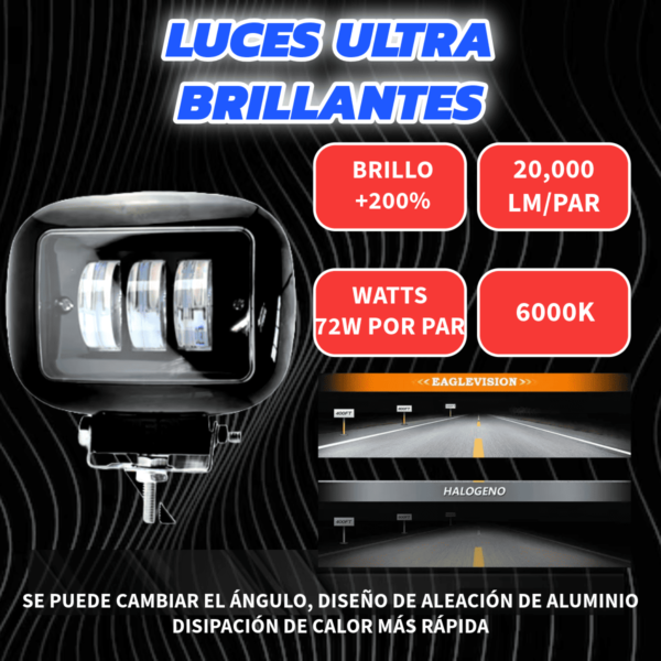 2 Barras Led Faros Auto Jeep 3 Led 30w Potentes Premium - Image 2