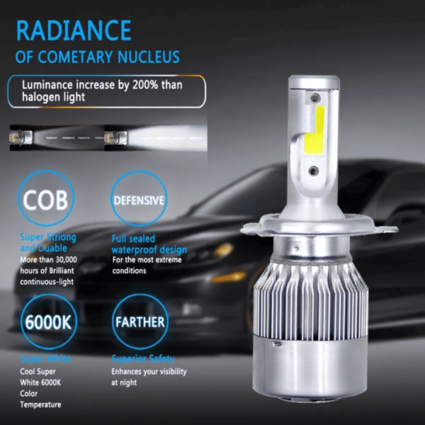 Kits Focos Led H4 H7 9006 C6 Auto Moto 8,000lm Bombilla Faro - Image 3