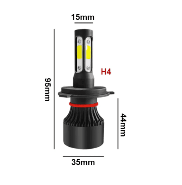 Kits De Led Foco Faro 4 Lados Potente Auto Moto 16,000lm - Image 3