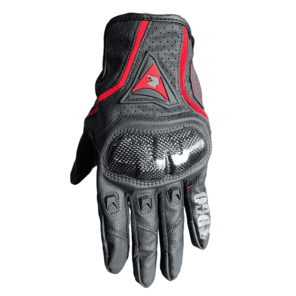 Guantes Moto Piel Fibra Carbono De Impermeable Protecciones - Image 2