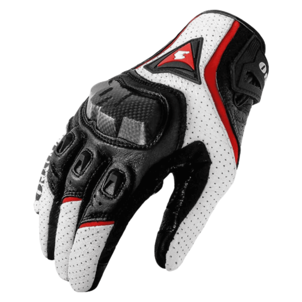 Guantes Moto Piel Fibra Carbono De Impermeable Protecciones