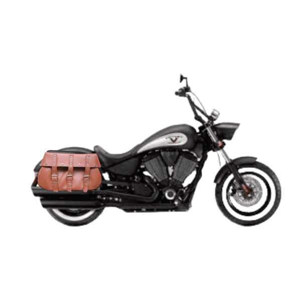 Alforjas Maletas Laterales Para Motocicleta Chopper Universal Café 2pzs