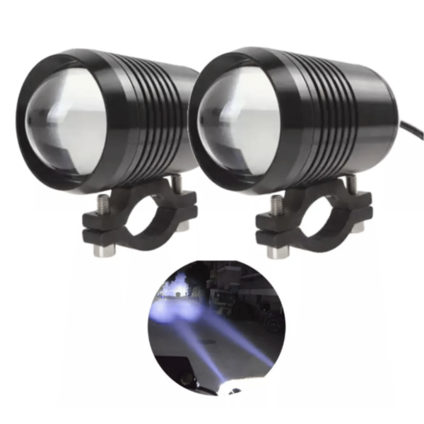 2 Faros Led Luz Lupa Auxiliar Auto Moto Potente Exploradora