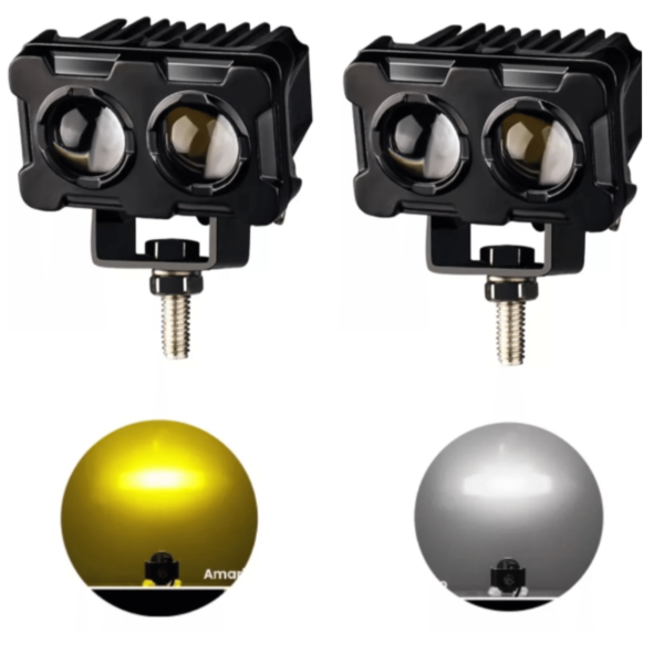 2 Faros Auxiliares Moto Auto Lupa Exploradora Doble Potente