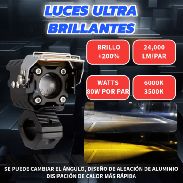 2 Faros Led Premium Auto Moto Exploradora Auxiliar Potente - Image 3