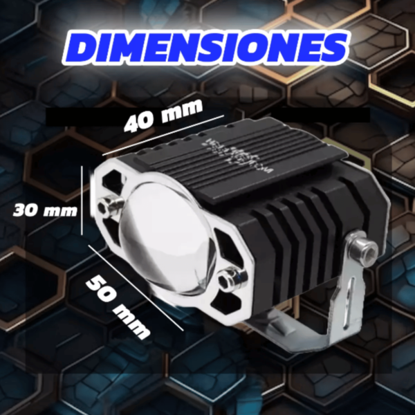 2 Faros Led Luz Lupa Auxiliar Auto Moto Exploradora Potente - Image 3