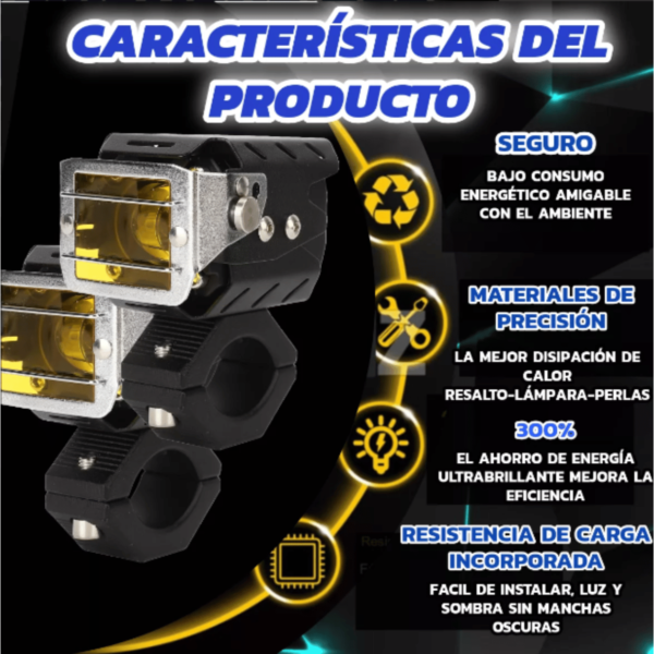 2 Faros Led Premium Auto Moto Exploradora Auxiliar Potente - Image 4