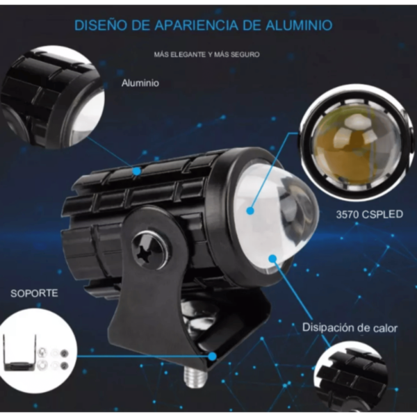10pz Faros Auxiliares Moto Led Exploradora Focos Antiniebla - Image 4