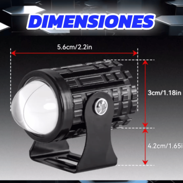 2 Faros Auxiliares Led Lupa Moto Exploradora Hiper Potente - Image 4