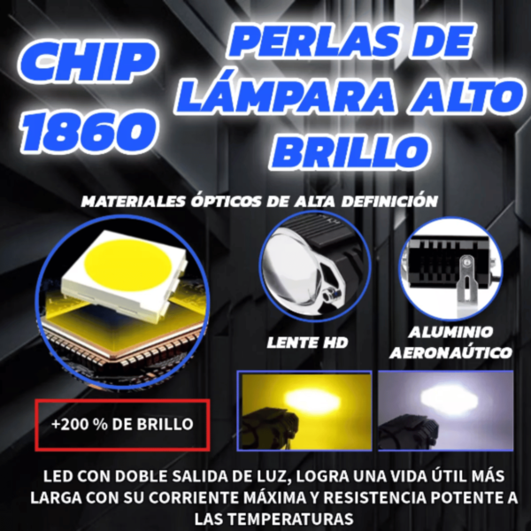 2 Faros Led Luz Lupa Auxiliar Auto Moto Exploradora Potente - Image 4