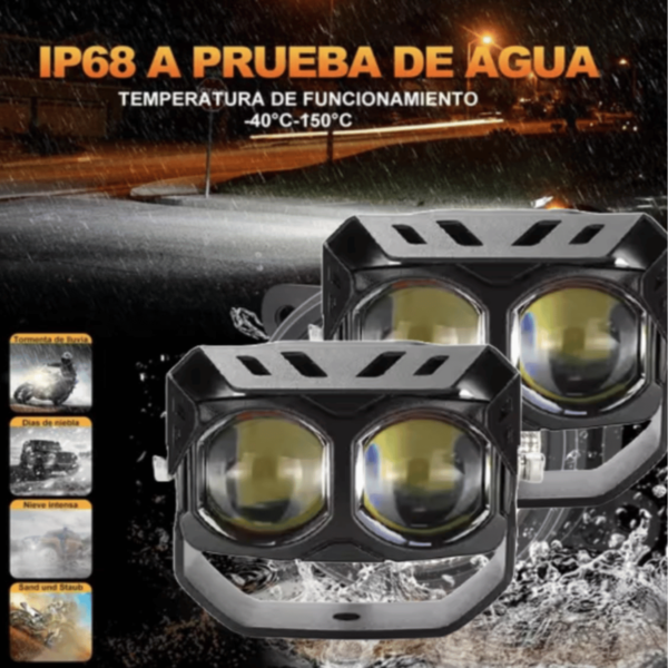2 Faros Auxiliares Led Premium Auto Moto Exploradora Potente - Image 2