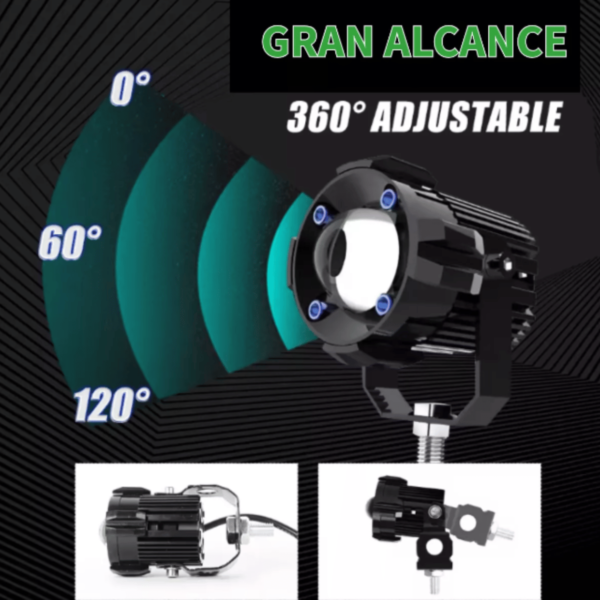 Faros LED Auxiliares de Lupa para Motocicleta exploradora - Image 3