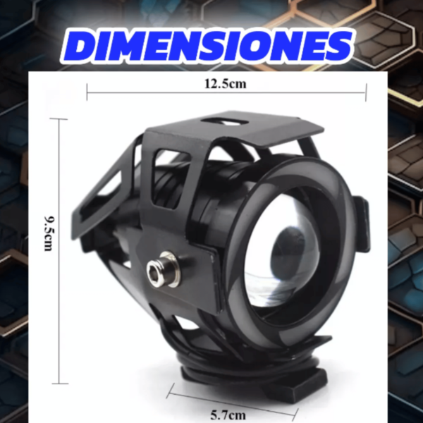 2 Faros Auxiliares Moto Auto Exploradoras Grandes Lupa Led - Image 2