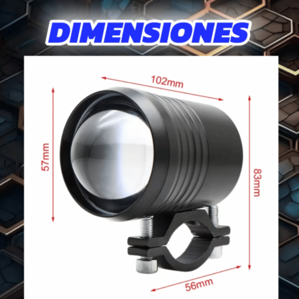2 Faros Led Luz Lupa Auxiliar Auto Moto Potente Exploradora - Image 2