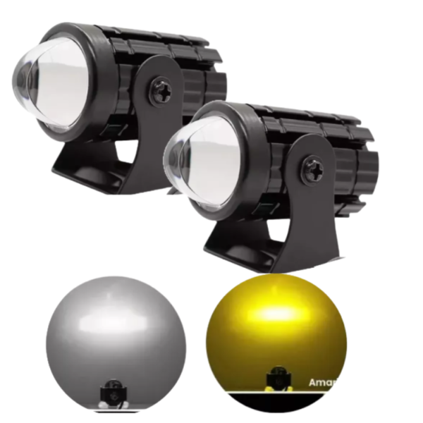 2 Faros Auxiliares Led Lupa Moto Exploradora Hiper Potente