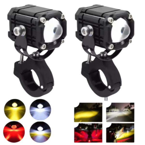 2 Faros Led Exploradora Luz Lupa Auto Moto Demonio Potente