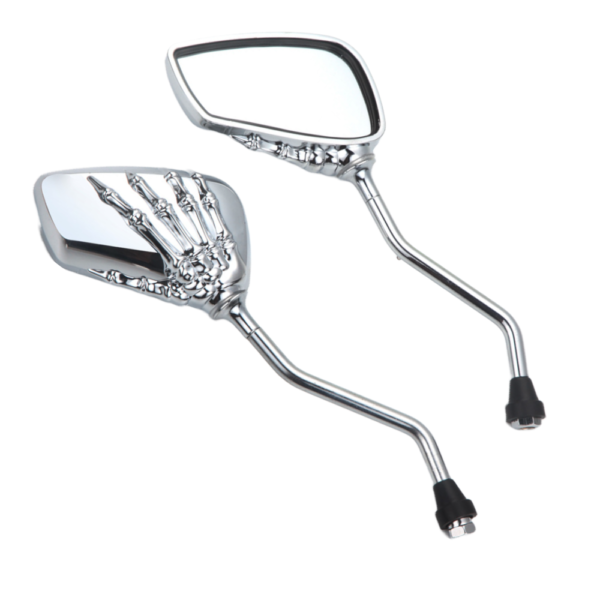 Espejos Retrovisores Mano Calaca Universal para Moto Chopper 8 10mm