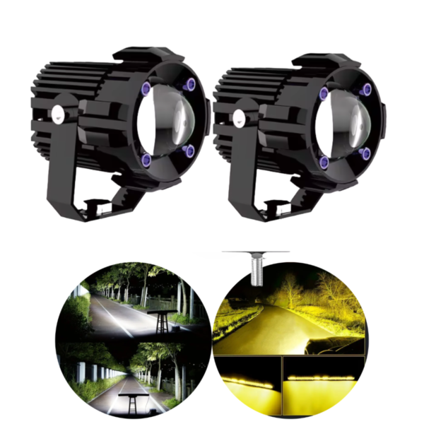 Faros LED Auxiliares de Lupa para Motocicleta exploradora