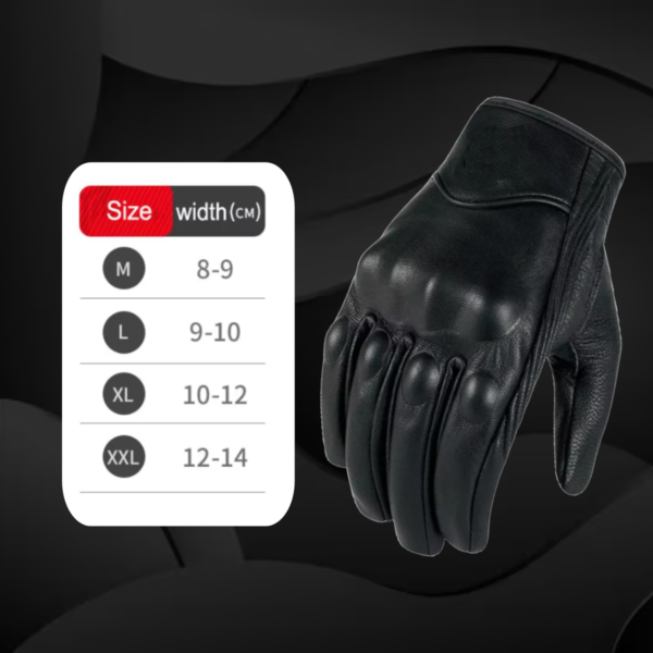 Guantes Motociclista De Piel Protecciones Antideslizantes - Image 3