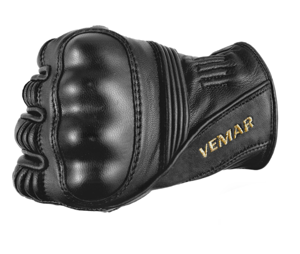 Guantes De Moto De Piel Impermeables Touch Retro - Image 4