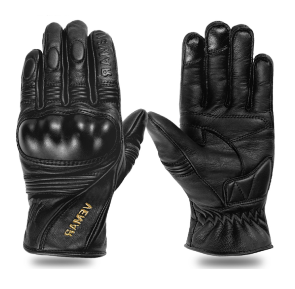 Guantes De Moto De Piel Impermeables Touch Retro