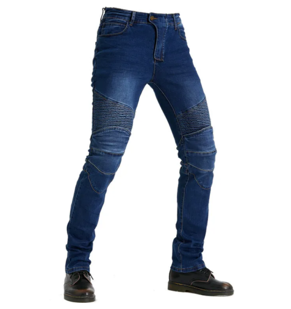 Pantalón Motociclismo Reforzado Con Protecciones Mezclilla