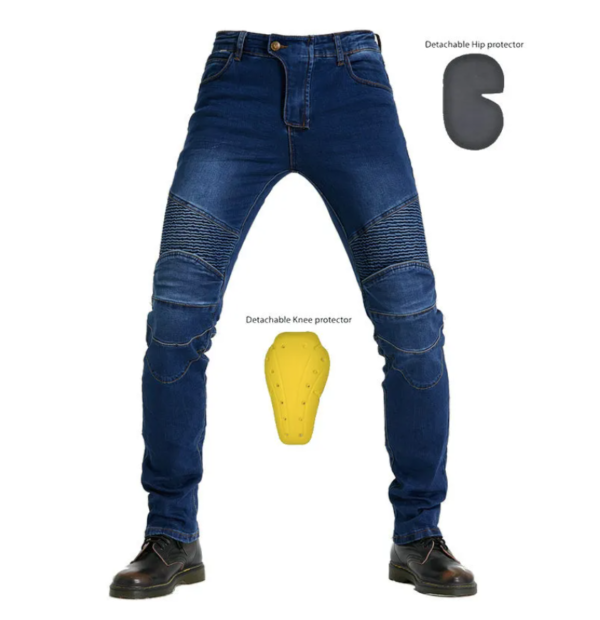 Pantalón Motociclismo Reforzado Con Protecciones Mezclilla - Image 2