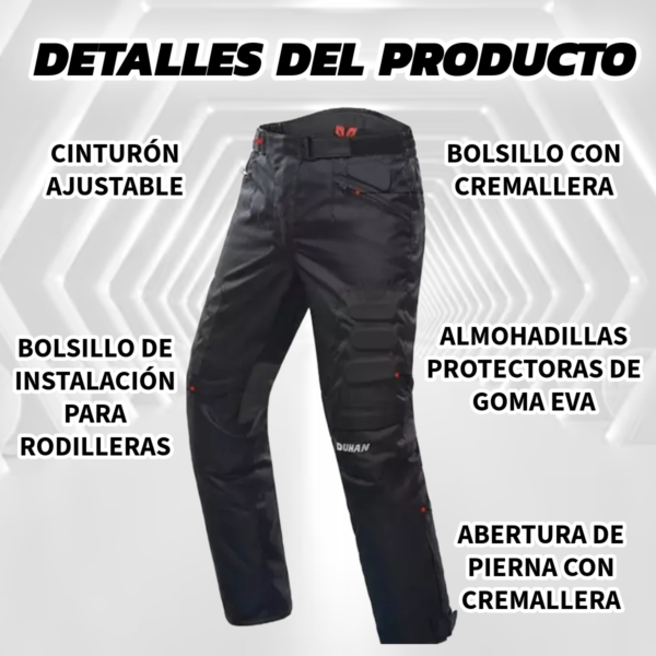 Pantalón Moto Reforzado Con Protecciones Impermeable Térmico - Image 2