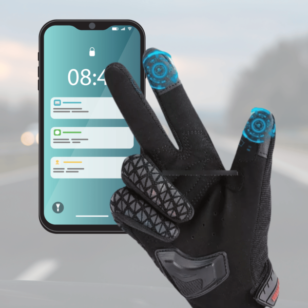 Guantes Moto Brillantes Protecciones Reforzadas Touch Screen - Image 3