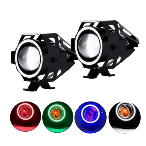 2 Faros Auxiliares Moto Auto Exploradoras Grandes Lupa Led