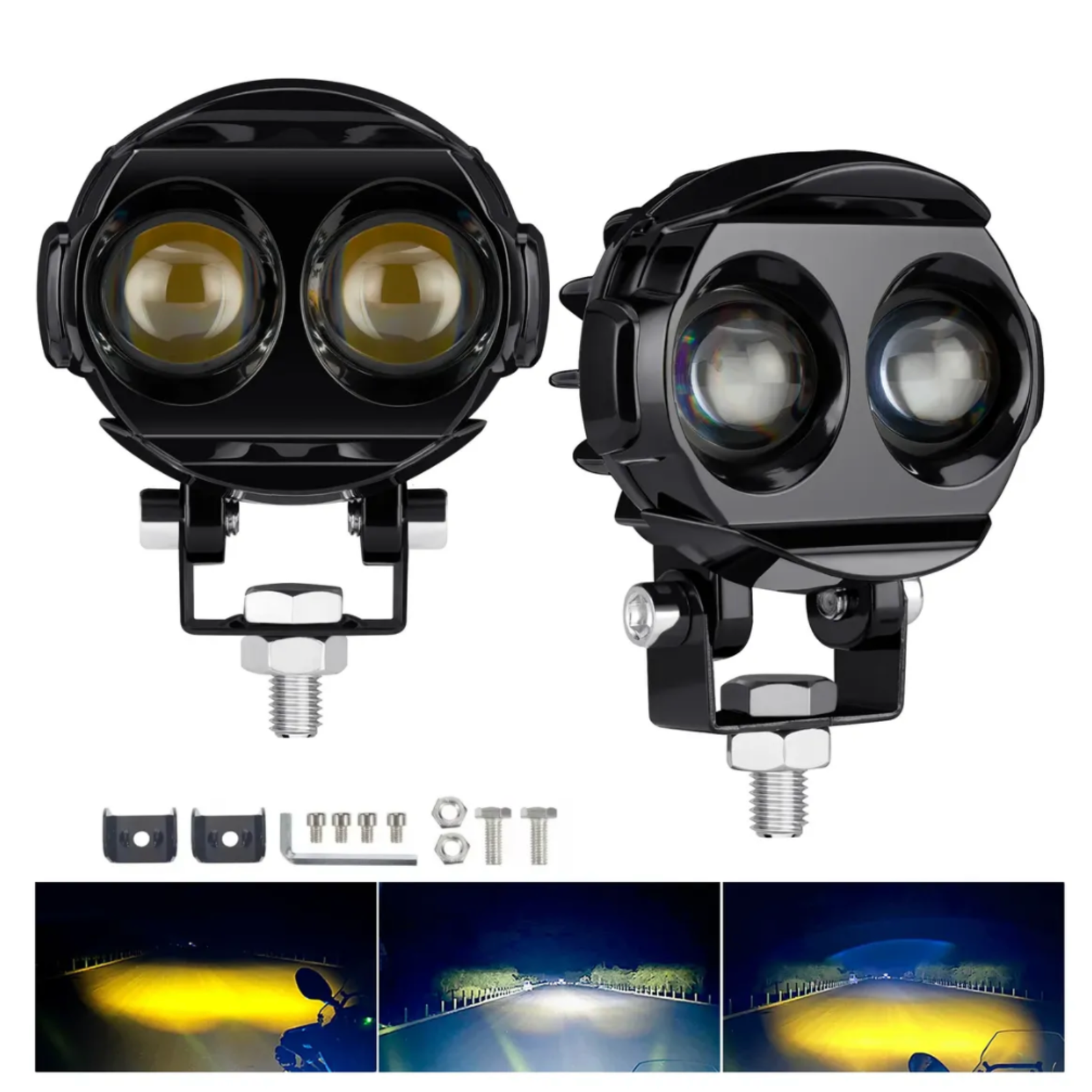 2 Faros Led Luz Moto Exploradora Calidad Premium