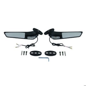 ESPEJO TIPO ALERON LARGO 265MM BASE 2 TORNILLOS LED SET 12V