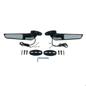ESPEJO TIPO ALERON CORTO 220MM BASE 2 TORNILLOS LED SET 12V