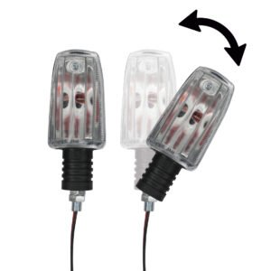 DIRECCIONAL CON RESORTE DELANTERAS TRASERAS DERECHA IZQUIERDA SET HONDA GL 150 CARGO (14-22) / ITALIKA FT 125 (05-12) TRANSPARENTE 12 V MARCA RODA