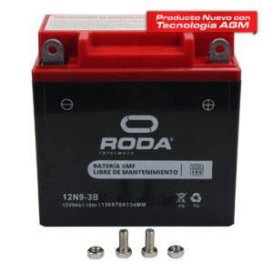 ACUMULADOR SELLADO SMF (12N9-3B) RODA 12V 9A AGM (CODIGO ANTERIOR 22-5028-001)