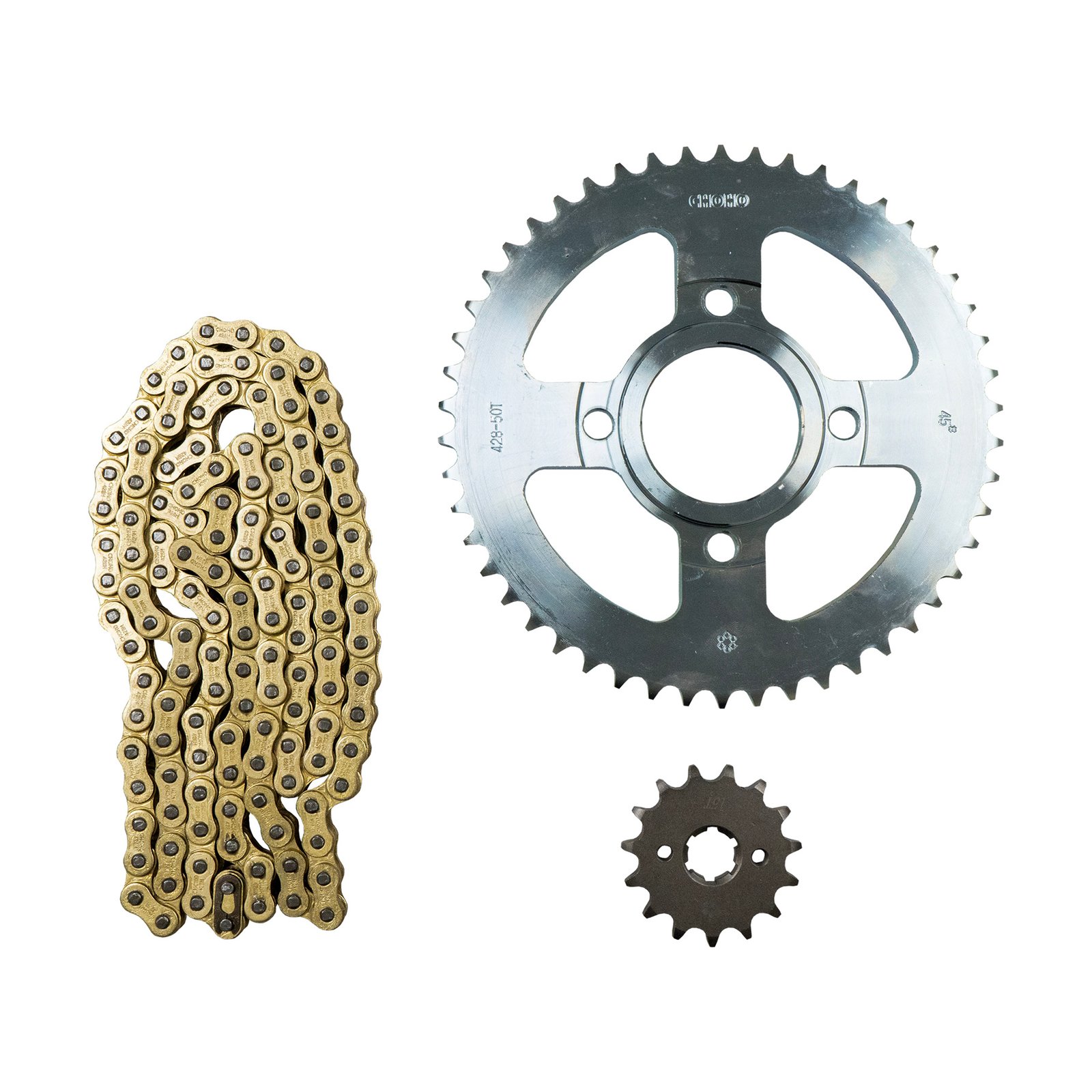 ENGRANE 50X15 CADENA 428HX130L DORADO SET VENTO CROSSMAX 250 (20-21) CHOHO