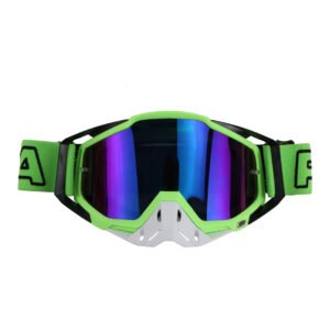 GOGGLE VERDE CON VISOR RAINBOW AZUL MODELO OFF ROAD RODA