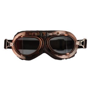 GOGGLE METALICO BRONCE CON VISOR CLARO MODELO AVIADOR RODA