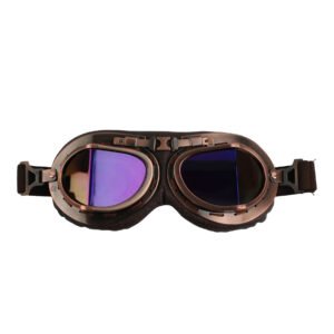 GOGGLE METALICO BRONCE CON VISOR RAINBOW HUMO MODELO AVIADOR RODA