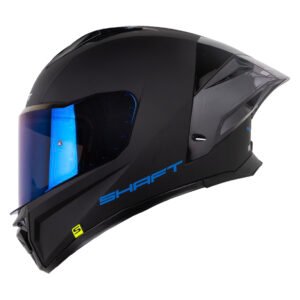 CASCO SHAFT SH596 SP NEGRO MATE MICA TRANSPARENTE REPUESTO IRIDIUM AZUL XXL CERRADO
