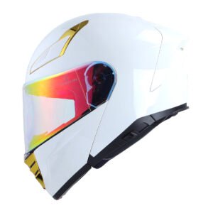CASCO BKR RAVEN BLANCO MICA DORADA M ABATIBLE SVS