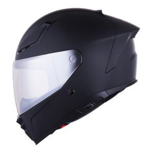 CASCO BKR SPARROW NEGRO MATE MICA PLATEADA M CERRADO SVS