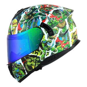 CASCO BKR FENIX NEGRO MATE TURTLE POWER MICA VERDE S ABATIBLE SVS