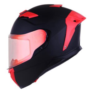CASCO MARCA BKR FALCON NEGRO MATE MICA ROJA S CERRADO SVS ROJO