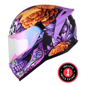 CASCO BKR HAWK MORADO MATE KATRINA MICA MORADA REPUESTO TRANSPARENTE XXL CERRADO SVS MORADO