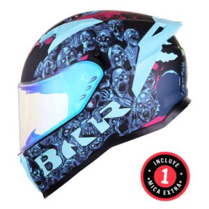 CASCO BKR HAWK AZUL MATE INFECTED MICA AZUL REPUESTO TRANSPARENTE L CERRADO SVS AZUL