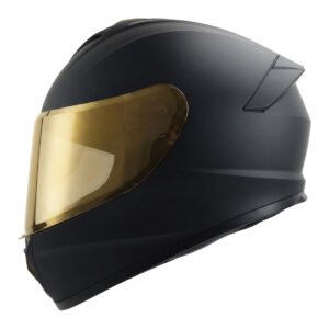 CASCO GHIRA GH-NOVA NEGRO ORO MATE M CERRADO MICA DORADA