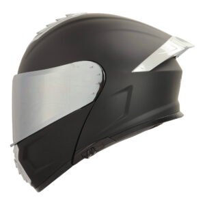CASCO RODA PILOT NEGRO MATE MICA PLATEADA S ABATIBLE SVS
